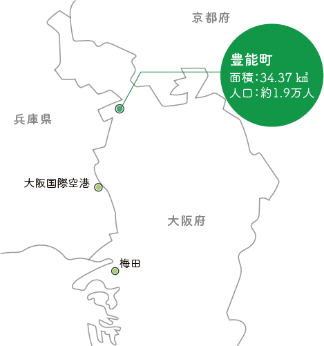 豊能町の地図